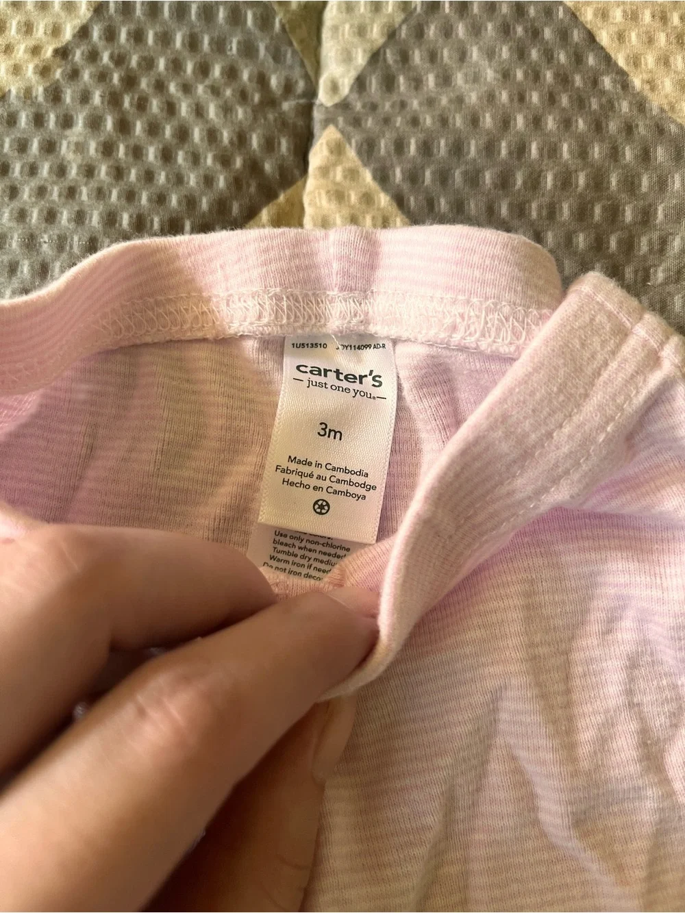 Carter's Light Pink Striped Baby Leggings